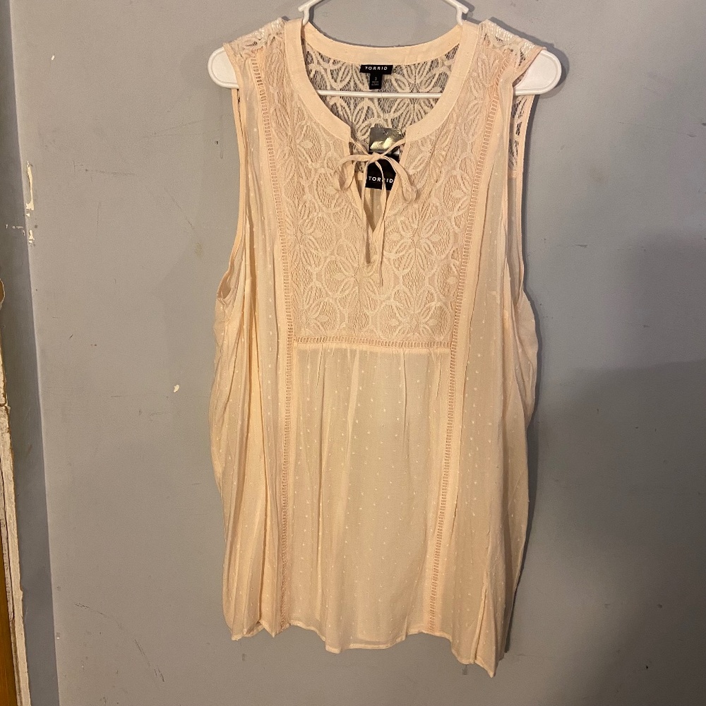 Torrid Lacey Sheer Flowy Tank